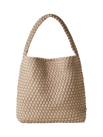 NAGHEDI Nomad Medium Woven Hobo Bag, Cashmere, Cashmere