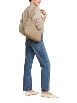 NAGHEDI Nomad Medium Woven Hobo Bag, Cashmere - view 2, Cashmere