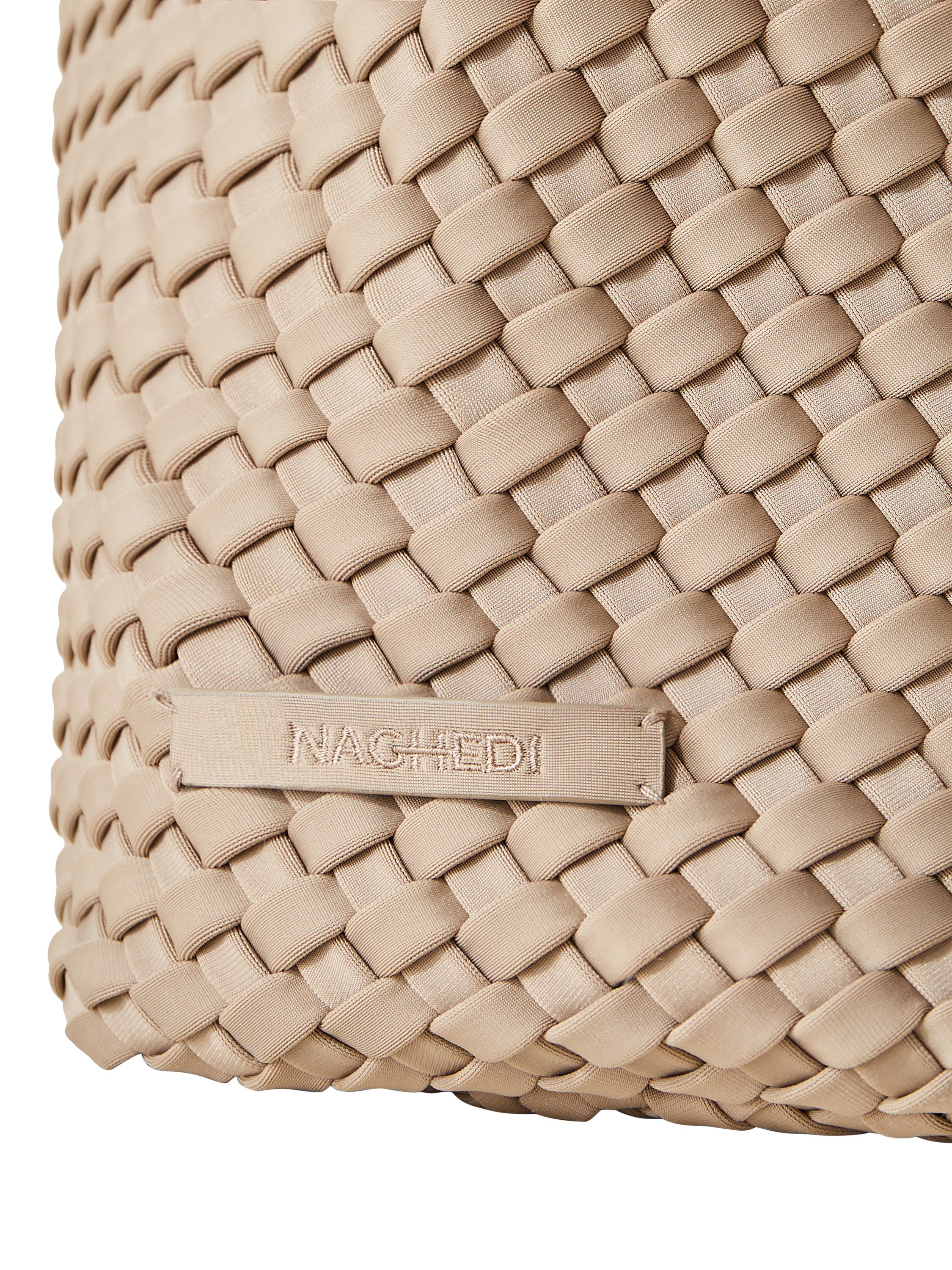 Product image 4 of 5, which shows NAGHEDI Nomad Medium Woven Hobo Bag, Cashmere