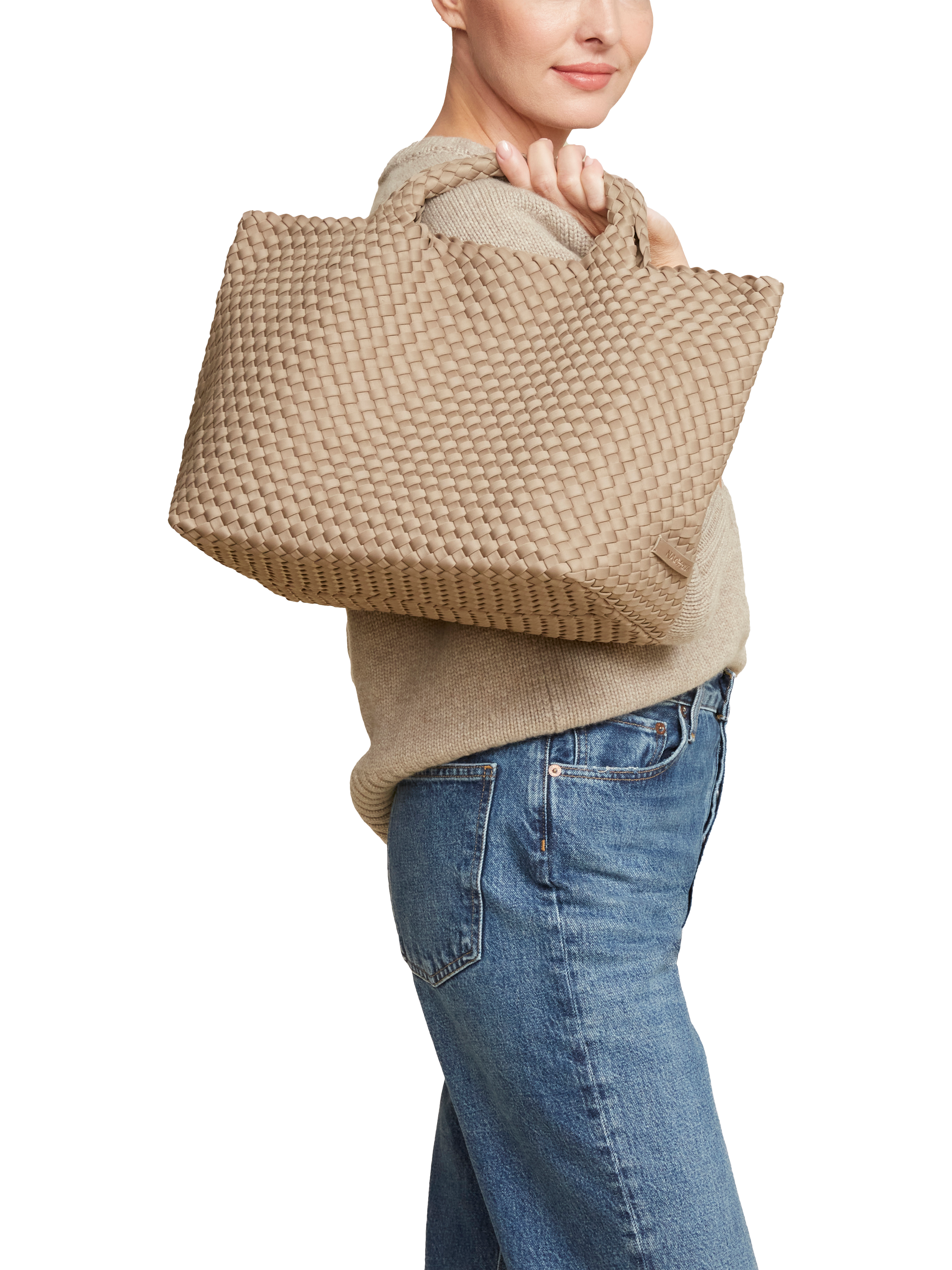 Product image 6 of 6, which shows NAGHEDI St. Barths Medium Tote Bag, Cashmere