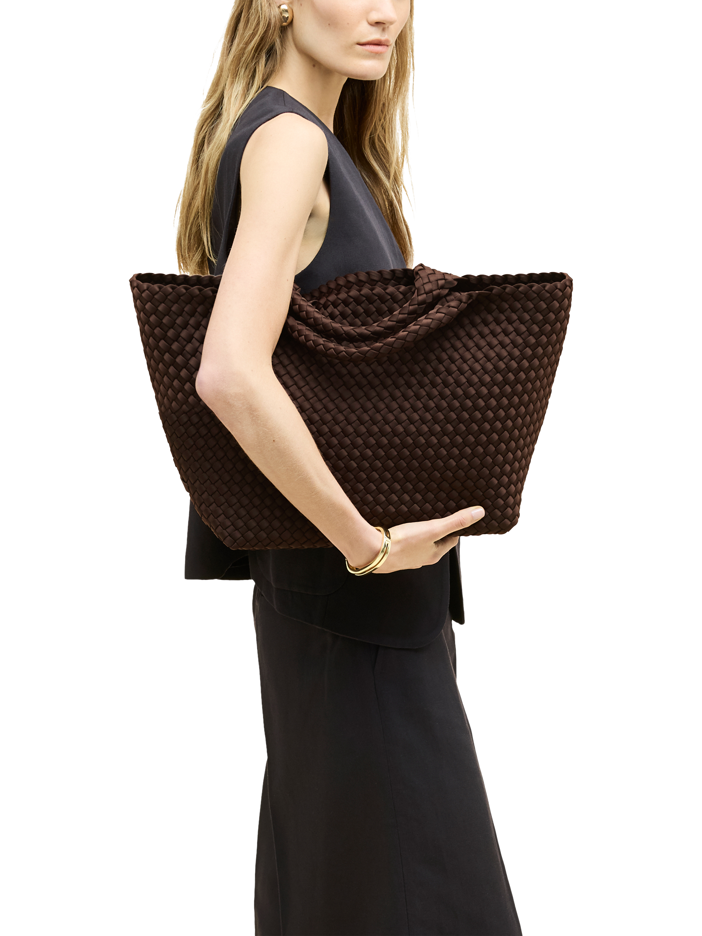 Product image 2 of 6, which shows NAGHEDI St. Barths Medium Tote Bag, Chocolate