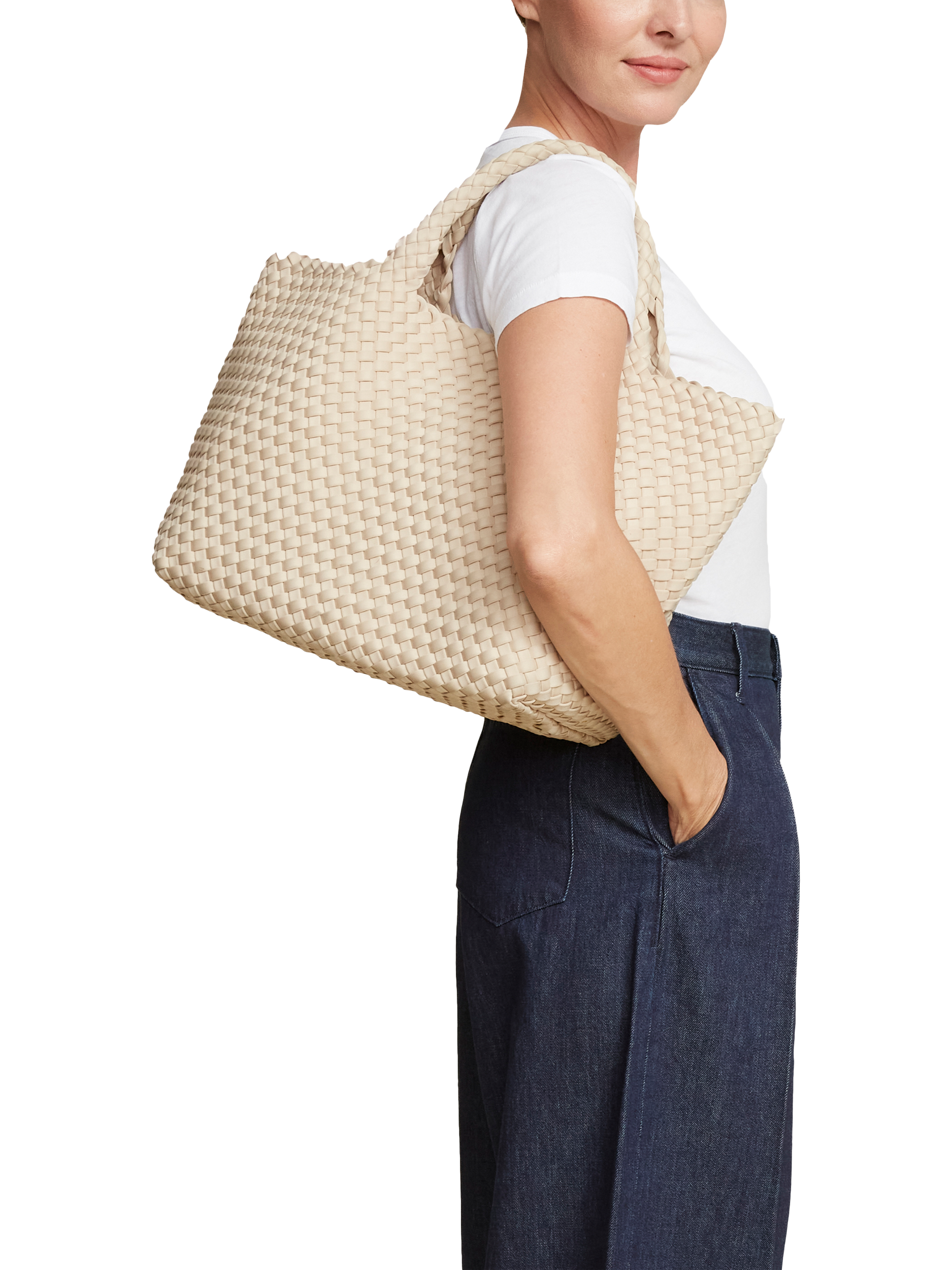 Product image 2 of 6, which shows NAGHEDI St. Barths Medium Tote Bag, Ecru