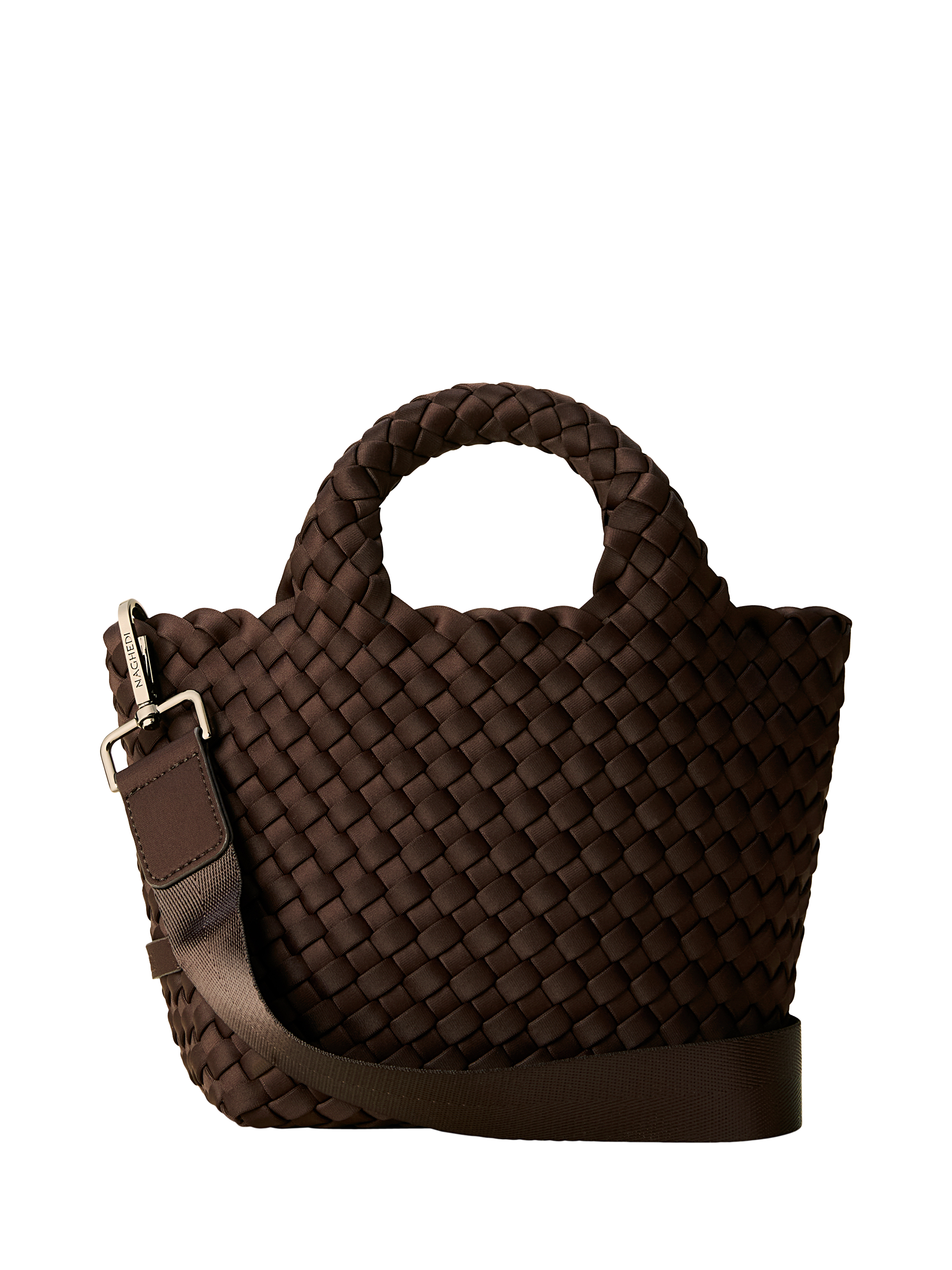 Product image 1 of 6, which shows NAGHEDI Petite St. Barths Tote Bag, Chocolate