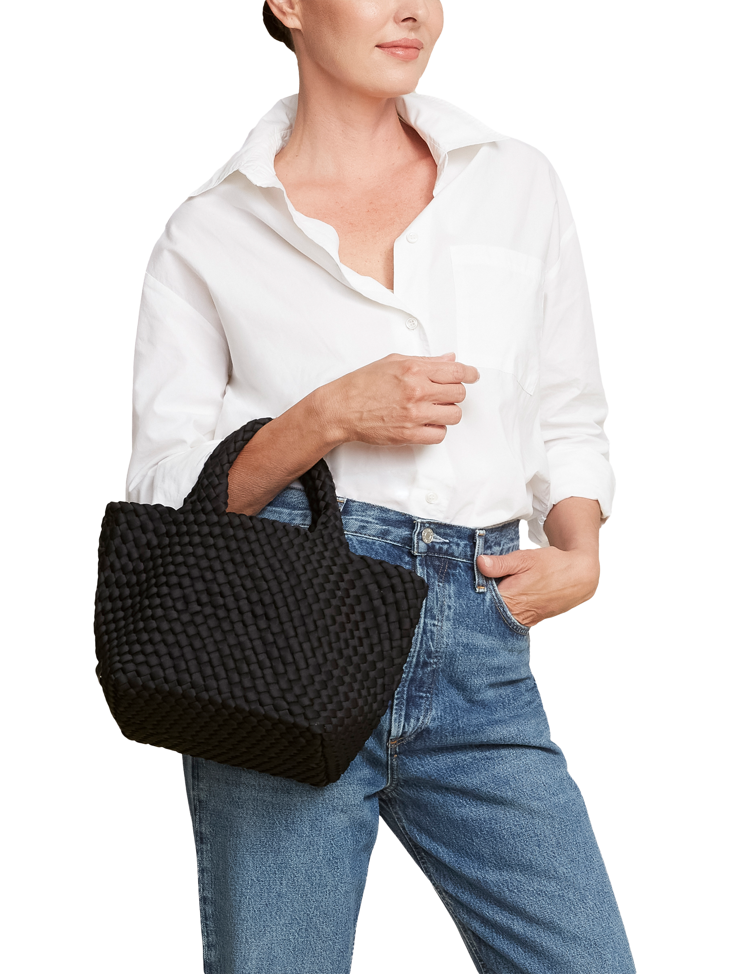 Product image 2 of 6, which shows NAGHEDI Small St. Barths Tote Bag, Onyx