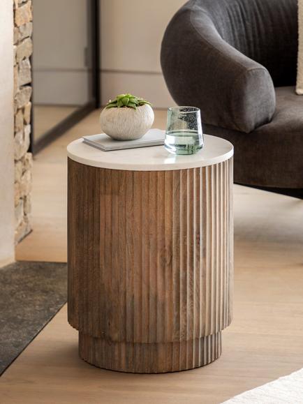 Gallery Direct Marmo Marble Top Side Table - view 2, Natural