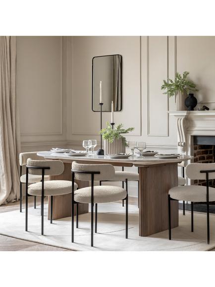 Gallery Direct Marmo Marble Top Oval Dining Table - view 2, Natural