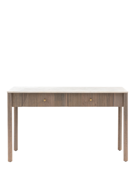 Gallery Direct Marmo Marble Top 2 Drawer Console Table, Natural