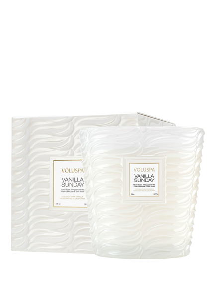 Voluspa Vanilla Sunday 3 Wick Scented Candle, White