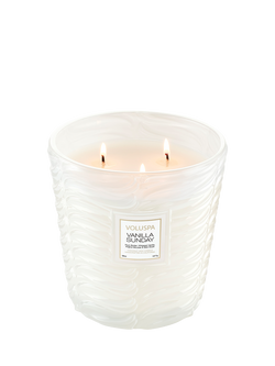 Voluspa Vanilla Sunday 3 Wick Scented Candle - view 2, White