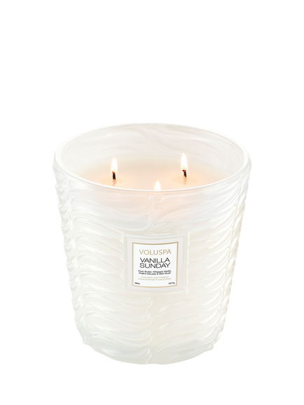 Voluspa Vanilla Sunday 3 Wick Scented Candle - view 2, White