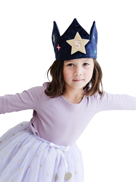 Mimi & Lula Kids' Velvet Birthday Crown, Multi - view 2, Multi