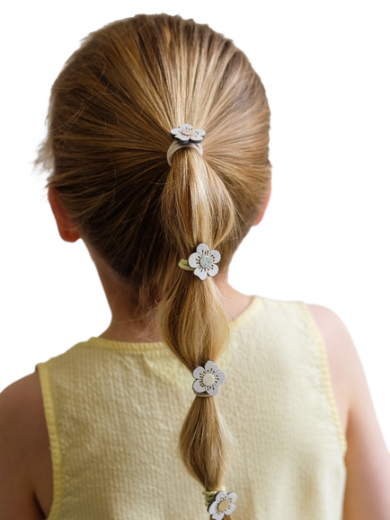 Mimi & Lula Kids' Blossom Mini Hair Ponies, Pack of 6, Neutral - view 2, Neutral