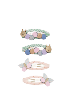 Mimi & Lula Kids' Caterpillar and Butterfly Hair Clips, Pack of 4, Multi, Multi