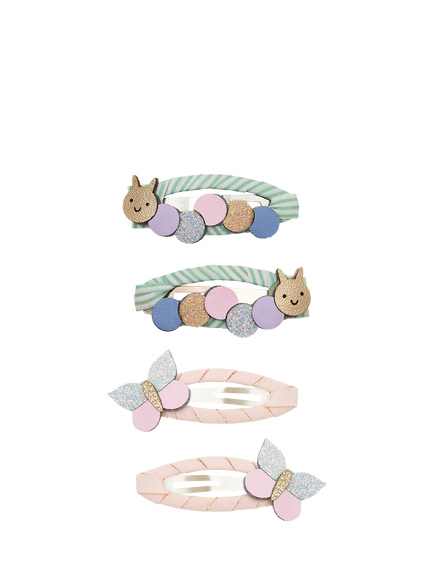 Mimi & Lula Kids' Caterpillar and Butterfly Hair Clips, Pack of 4, Multi, Multi