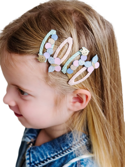 Mimi & Lula Kids' Caterpillar and Butterfly Hair Clips, Pack of 4, Multi - view 2, Multi