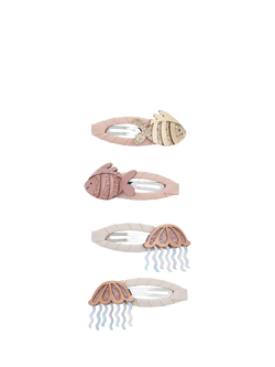 Mimi & Lula Kids' Fishy Friends Hair Clips, Pack of 4, Metallic, Metallic