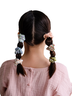 Mimi & Lula Kids' Floral Scrunchies, Pack of 6, Multi - view 2, Multi