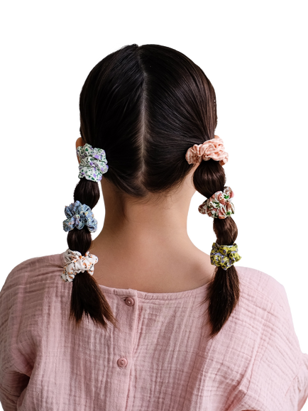 Mimi & Lula Kids' Floral Scrunchies, Pack of 6, Multi - view 2, Multi