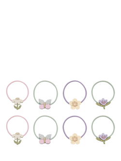 Mimi & Lula Kids' Flower and Butterfly Hair Ponies, Pack of 8, Multi, Multi