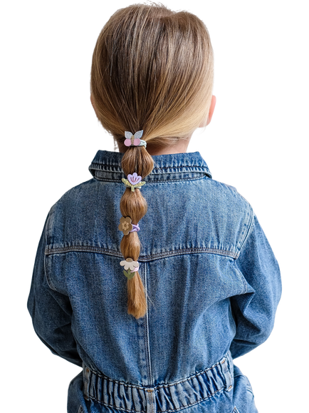 Mimi & Lula Kids' Flower and Butterfly Hair Ponies, Pack of 8, Multi - view 2, Multi
