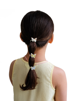 Mimi & Lula Kids' Floral Butterfly Mini Hair Ponies, Pack of 6, Multi - view 2, Multi