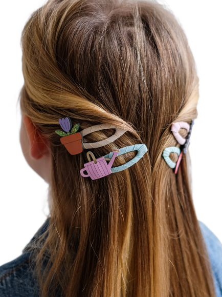 Mimi & Lula Kids' Gardening Hair Clips, Pack of 4, Multi - view 2, Multi