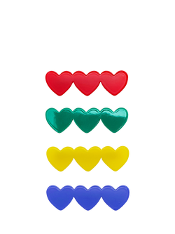 Mimi & Lula Kids' Heart Hair Clips, Pack of 4, Multi, Multi