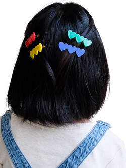 Mimi & Lula Kids' Heart Hair Clips, Pack of 4, Multi - view 2, Multi