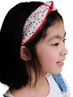 Mimi & Lula Kids' Heart Print Knotted Alice Head Band, Multi - view 2, Multi