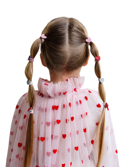 Mimi & Lula Kids' Mini Heart Hair Ponies, Pack of 8, Pink Multi - view 2, Pink Multi