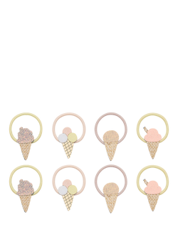 Mimi & Lula Kids' Mini Ice Cream Hair Ponies, Pack of 8, Neutral, Neutral