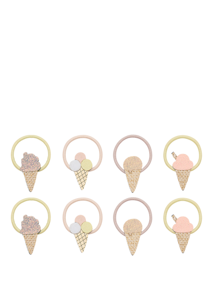 Mimi & Lula Kids' Mini Ice Cream Hair Ponies, Pack of 8, Neutral, Neutral