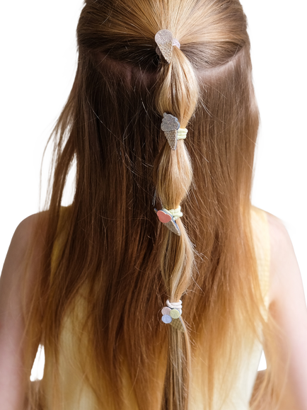 Mimi & Lula Kids' Mini Ice Cream Hair Ponies, Pack of 8, Neutral - view 2, Neutral