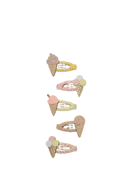 Mimi & Lula Kids' Mini Ice Cream Hair Clips, Pack of 5, Multi, Multi
