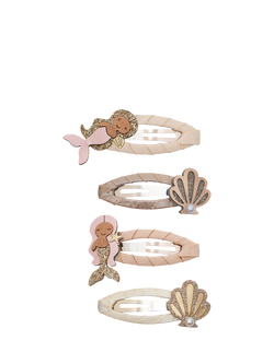 Mimi & Lula Kids' Mermaid Hair Clips, Pack of 4, Metallic, Metallic