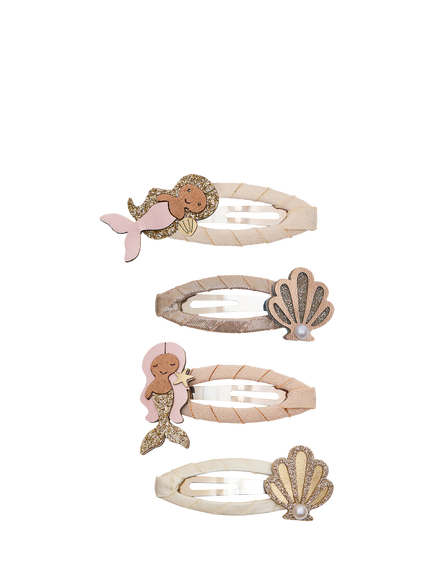 Mimi & Lula Kids' Mermaid Hair Clips, Pack of 4, Metallic, Metallic