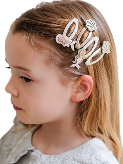 Mimi & Lula Kids' Mermaid Hair Clips, Pack of 4, Metallic - view 2, Metallic