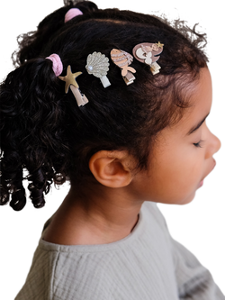 Mimi & Lula Kids' Mini Mermaid Hair Clips, Pack of 8, Metallic - view 2, Metallic