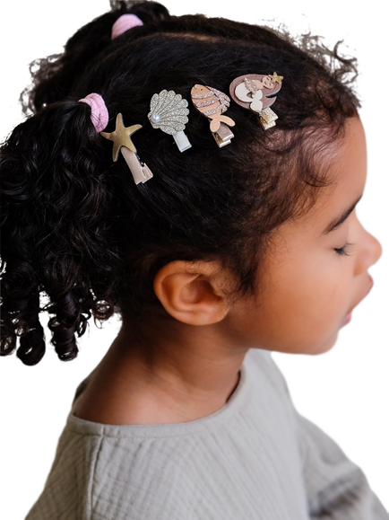 Mimi & Lula Kids' Mini Mermaid Hair Clips, Pack of 8, Metallic - view 2, Metallic
