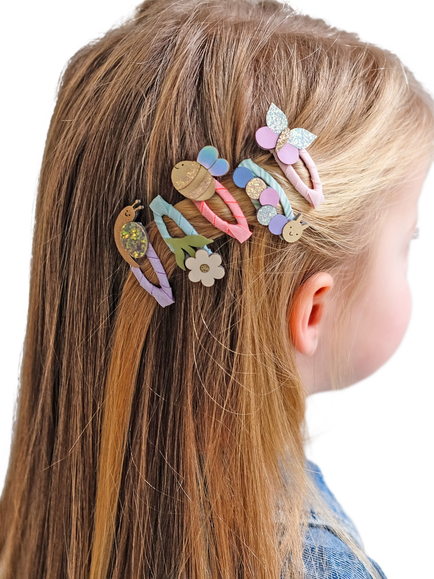 Mimi & Lula Kids' Mini Bug Beasts Hair Clips, Pack of 5, Multi - view 2, Multi