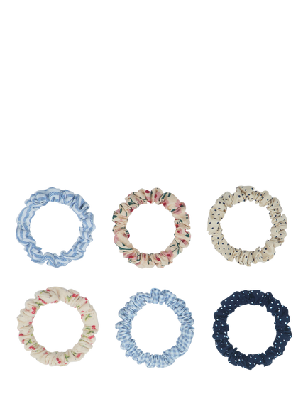 Mimi & Lula Kids' Mixed Print Scrunchies, Pack of 6, Multi, Multi