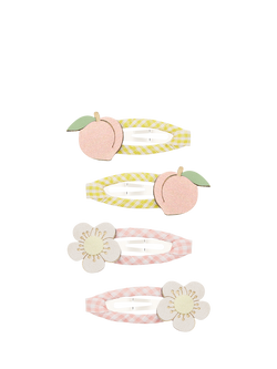 Mimi & Lula Kids' Peach Blossom Hair Clips, Pack of 4, Multi, Multi