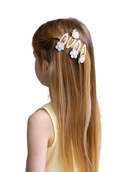 Mimi & Lula Kids' Peach Blossom Hair Clips, Pack of 4, Multi - view 2, Multi