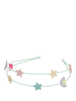 Mimi & Lula Kids' Rainbow and Star Double Alice Headband, Turquoise - view 2, Turquoise