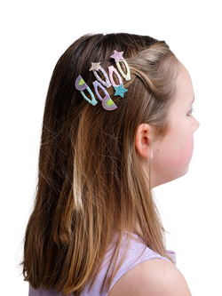 Mimi & Lula Kids' Rainbow and Star Mini Hair Clips, Pack of 5, Multi - view 2, Multi