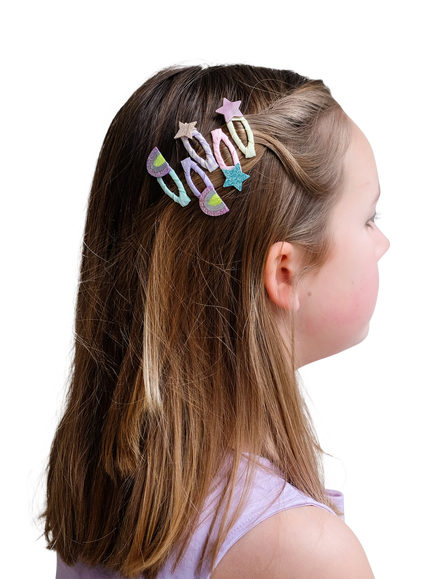 Mimi & Lula Kids' Rainbow and Star Mini Hair Clips, Pack of 5, Multi - view 2, Multi