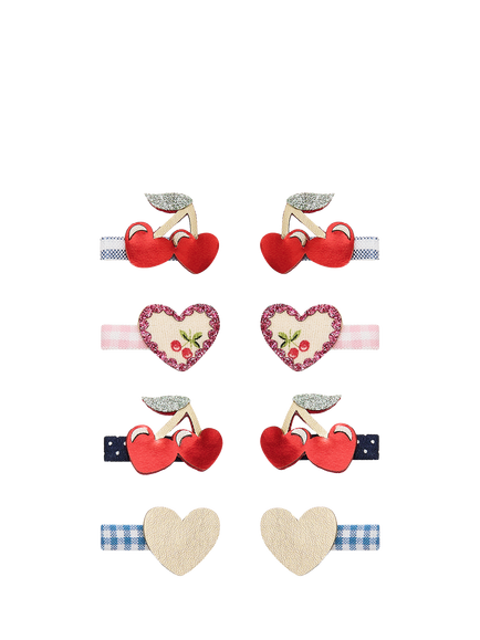 Mimi & Lula Kids' Cherry Mini Hair Clips, Pack of 8, Red, Red