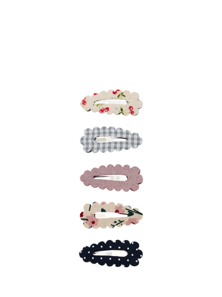 Mimi & Lula Kids' Scalloped Mini Hair Clips, Pack of 5, Multi, Multi