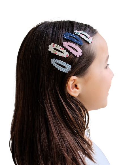 Mimi & Lula Kids' Scalloped Mini Hair Clips, Pack of 5, Multi - view 2, Multi