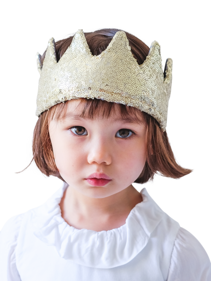 Mimi & Lula Kids' Sequin Crown, Gold - view 2, Gold